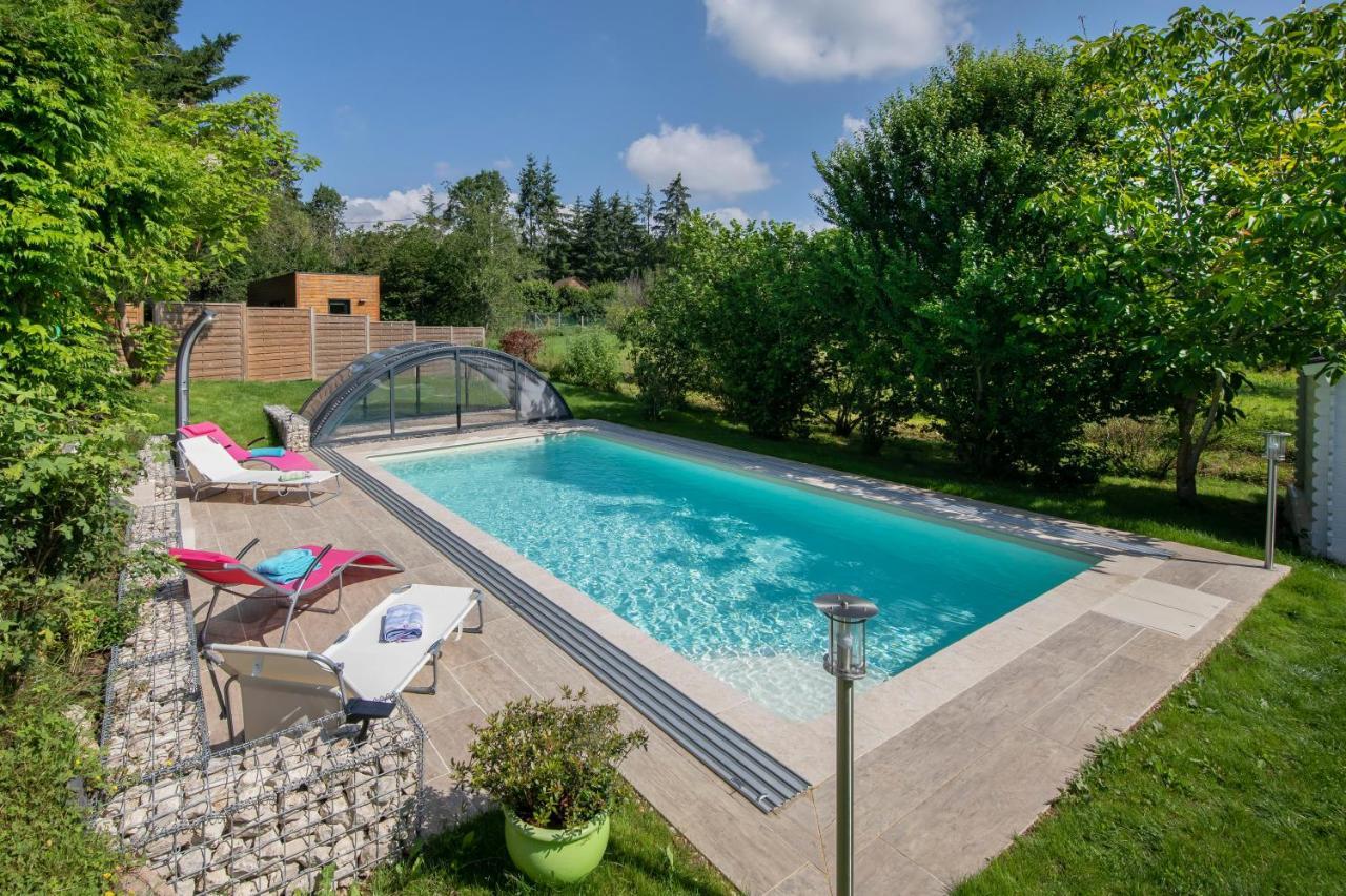 Au Coeur Du Bien-Etre, Chalet Avec Piscine Chauffee Et Couverte, Spa, Sauna, Massages Monteaux Kültér fotó